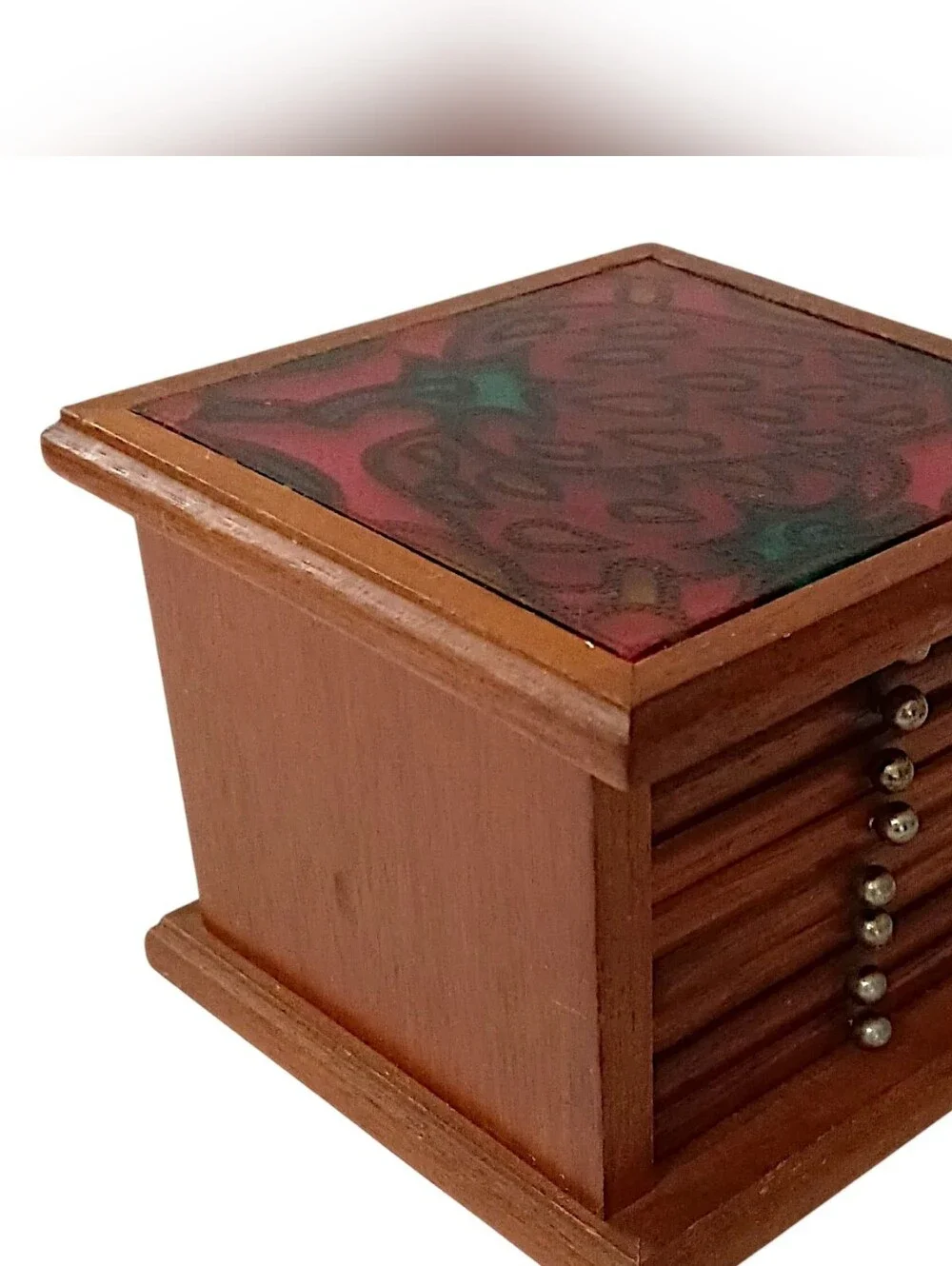 Vintage‎ Strawberry Coaster Set Foiled Art Top Wood Cork Set Of 8 70s Farmhouse